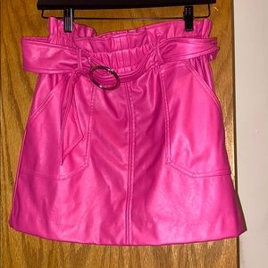 Bar III high waist hot pink pleather skirt